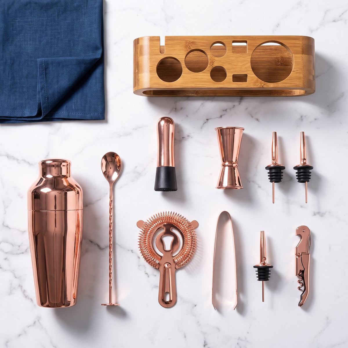 Kit Cocktail Continental Shaker Rose Gold — dans la boîte