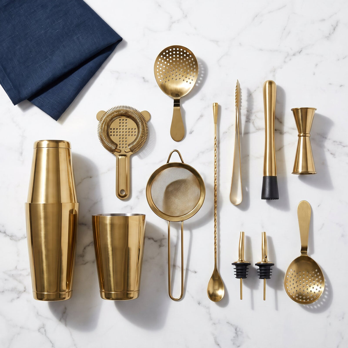 Kit Cocktail Shaker Boston Or — dans la boîte