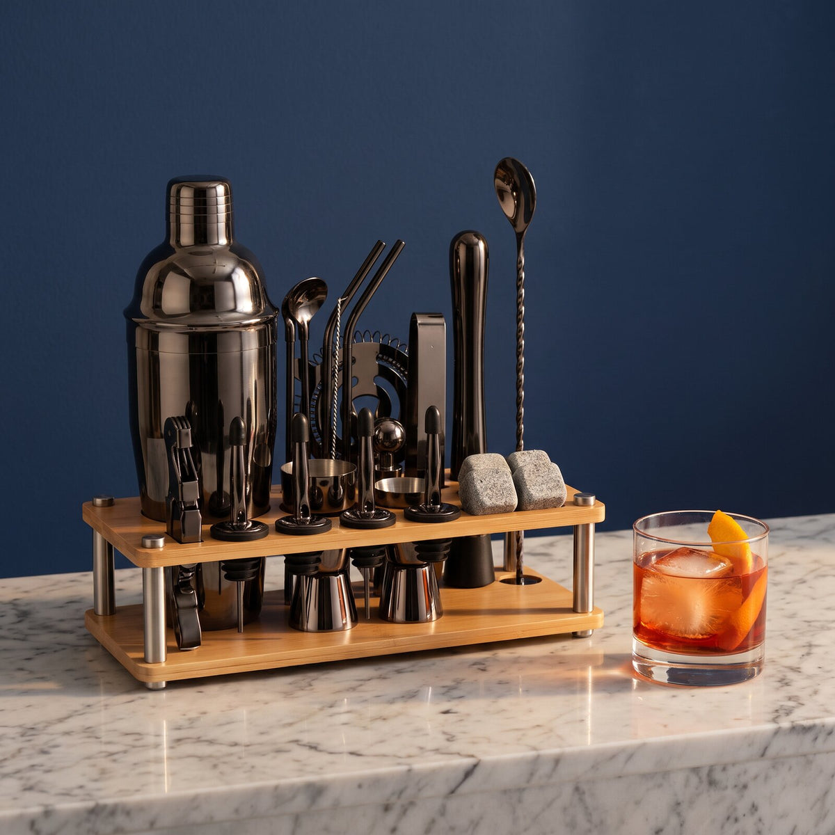 Kit à Cocktail Cobbler Noir - mise en situation