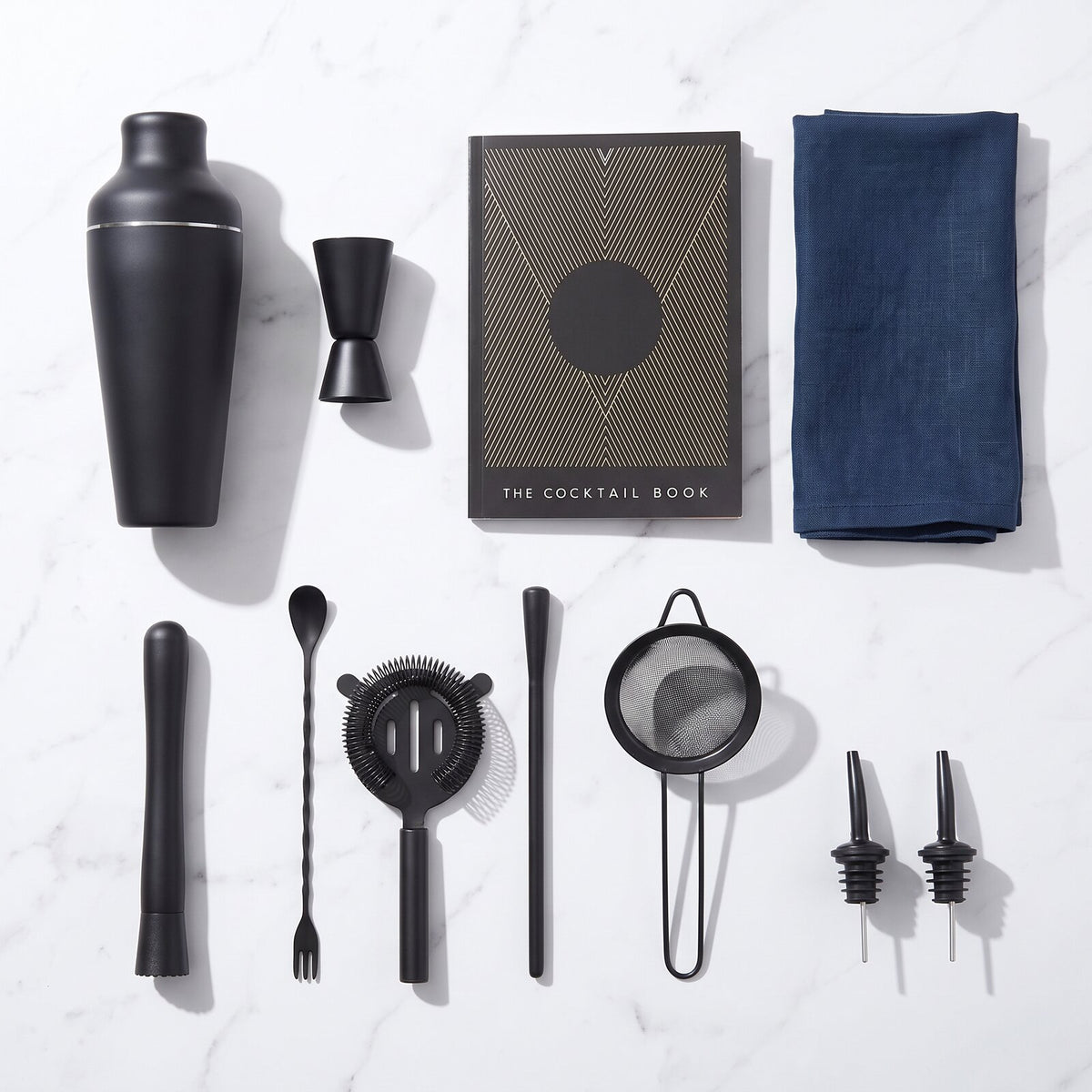 Kit Cocktail Continental Shaker Noir Mat — dans la boîte