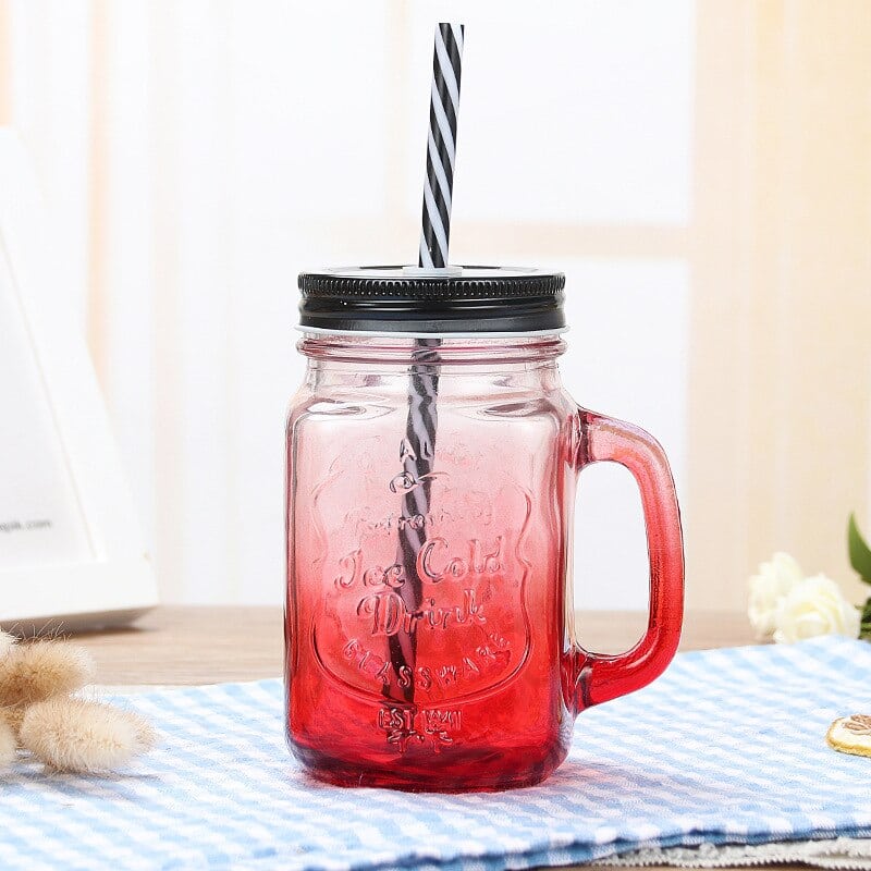 Mason Jar Avec Paille