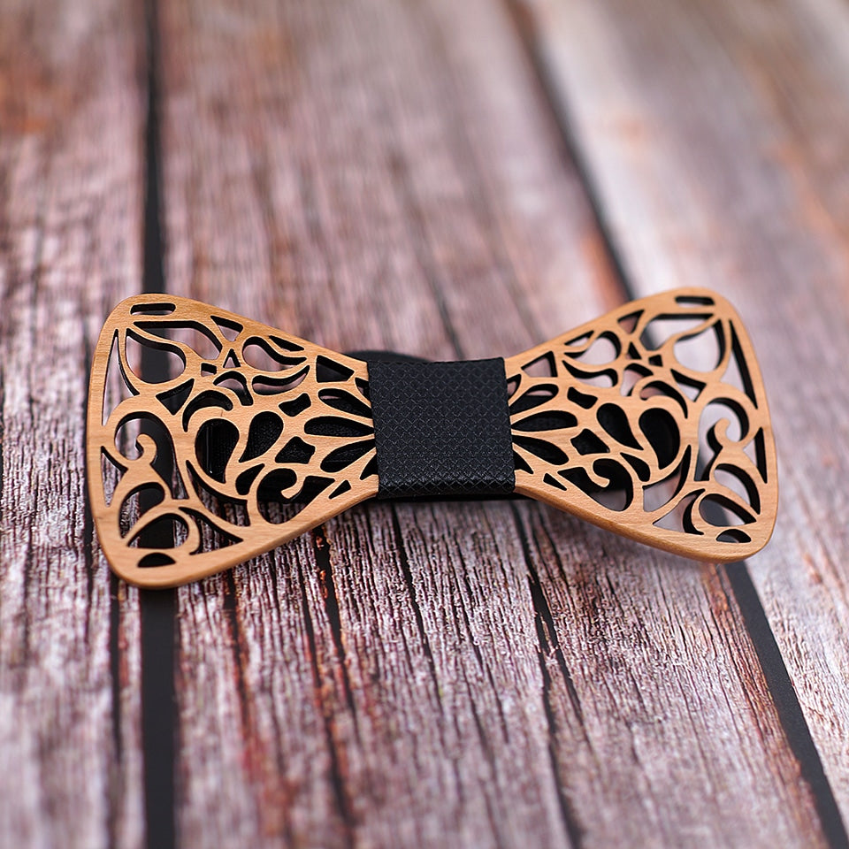 Noeud Papillon Noir en Bois