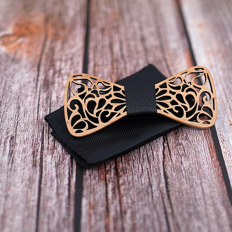 Noeud Papillon Noir en Bois