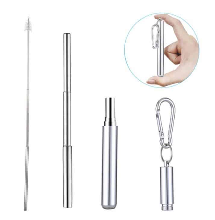 Paille Inox Rétractable