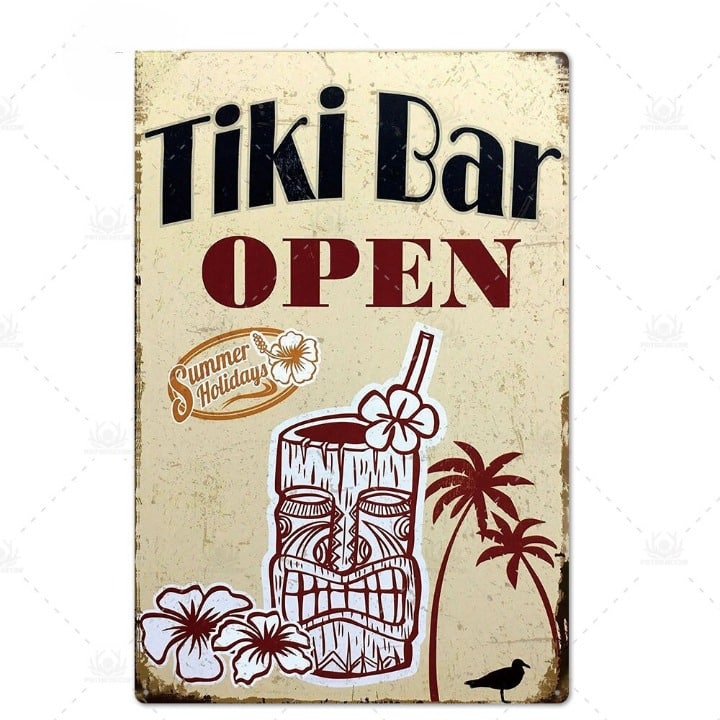 Plaque de Décoration de Bar Tiki