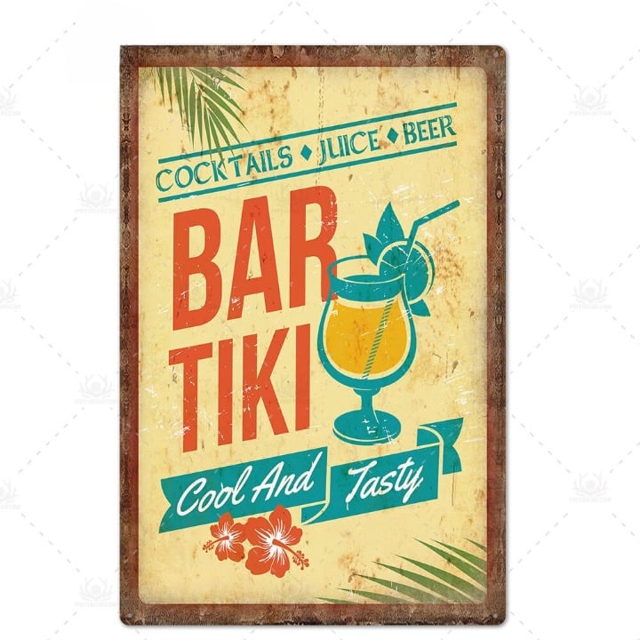 Plaque de Décoration de Bar Tiki