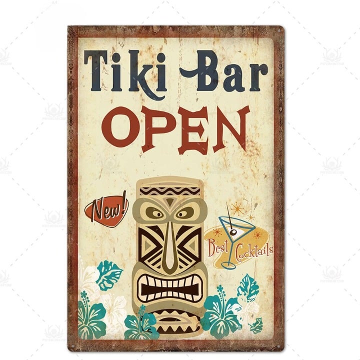 Plaque de Décoration de Bar Tiki