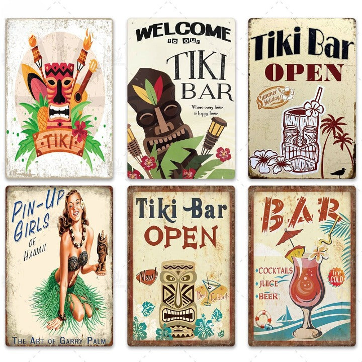 Plaque de Décoration de Bar Tiki