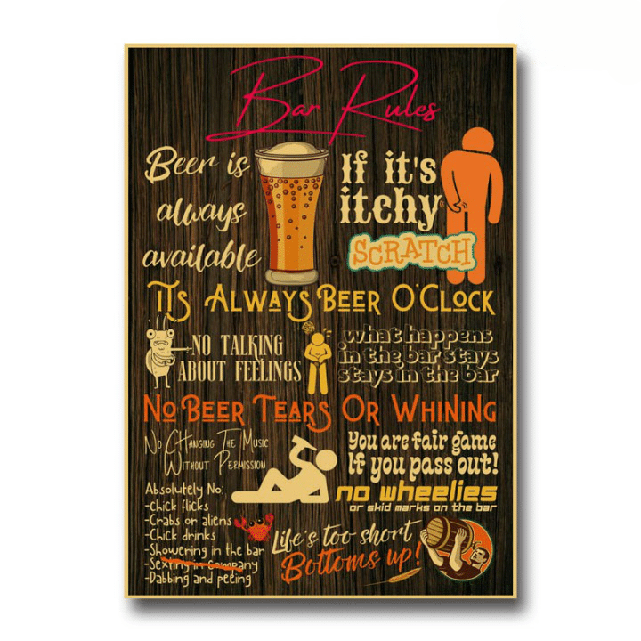 Poster en Kraft Règles de Bar