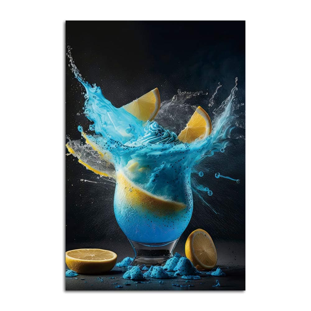 Tableau Cocktail Blue Lagoon Explosif