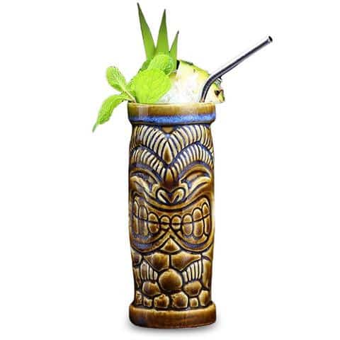 Verre Tiki Marron en Céramique