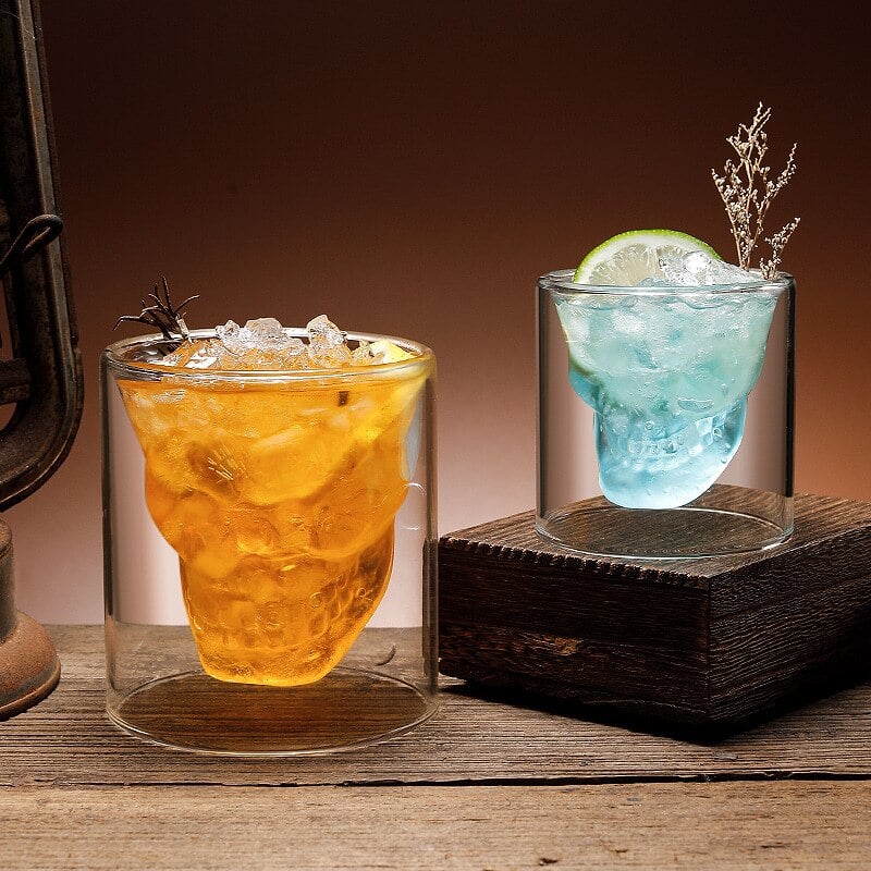 Verre Whisky Tête de Mort (4 Pièces)