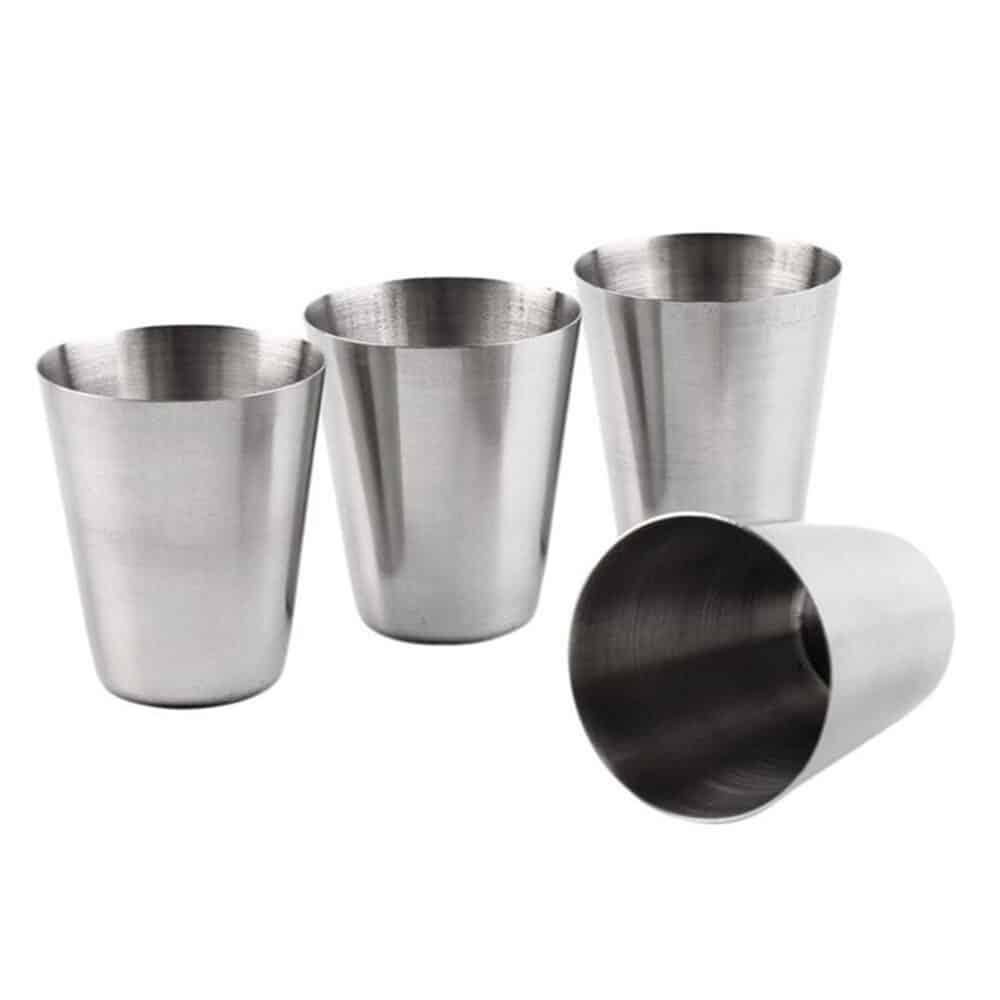 4 Verres à Shot Inox