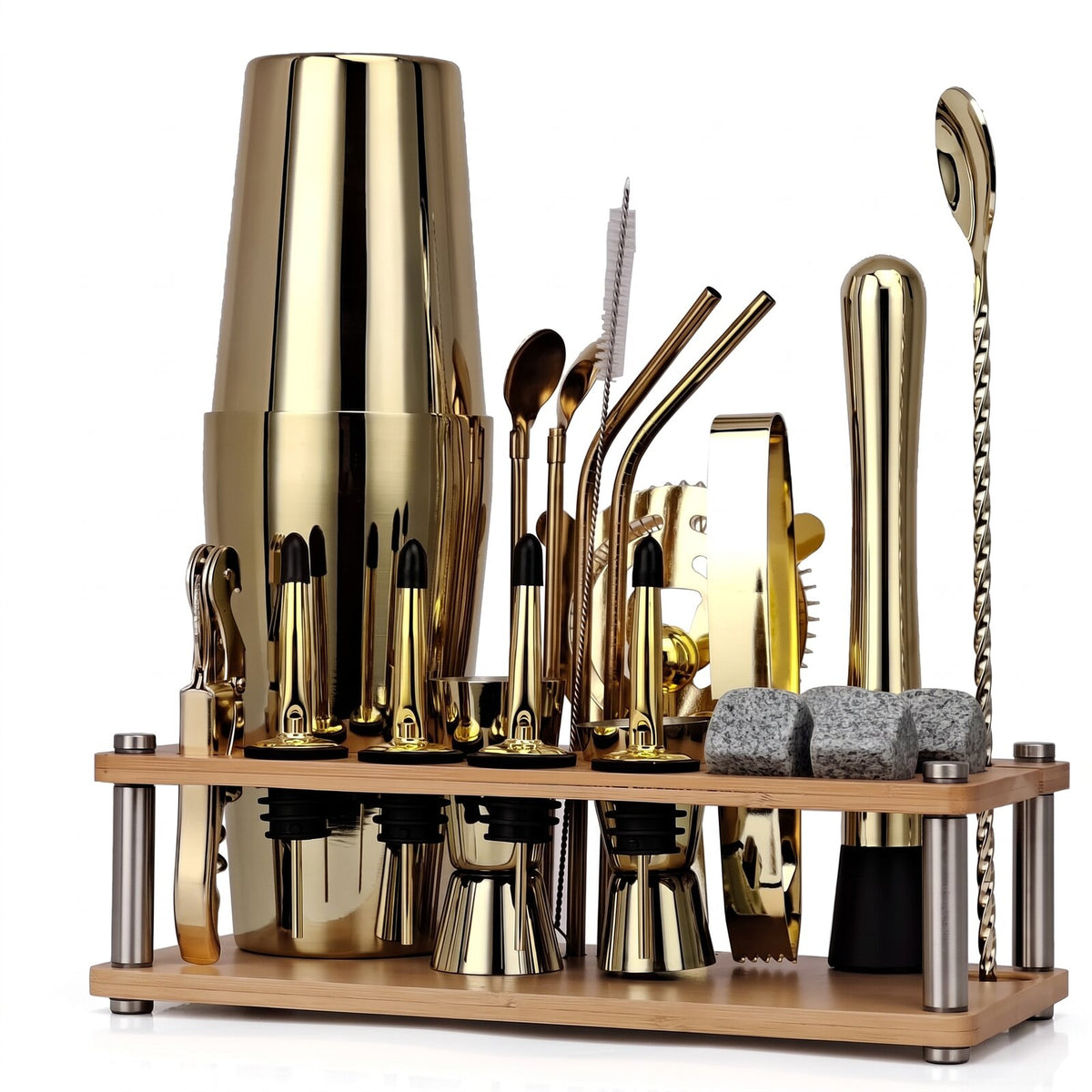 Kit Cocktail Complet Shaker Boston Or