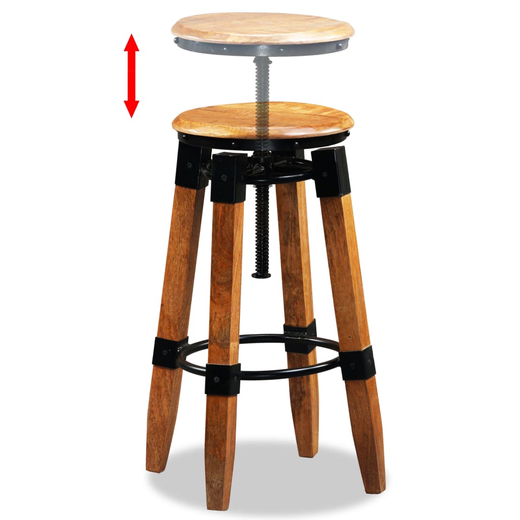 Tabourets de bar en bois de manguier massif pack de 2