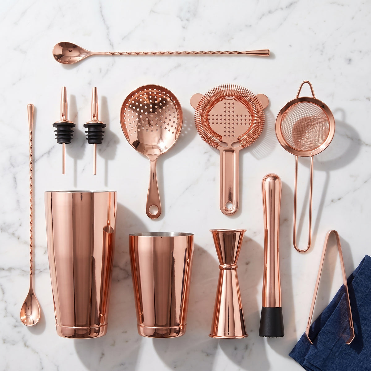 Kit Cocktail Shaker Boston Rose Gold — dans la boîte
